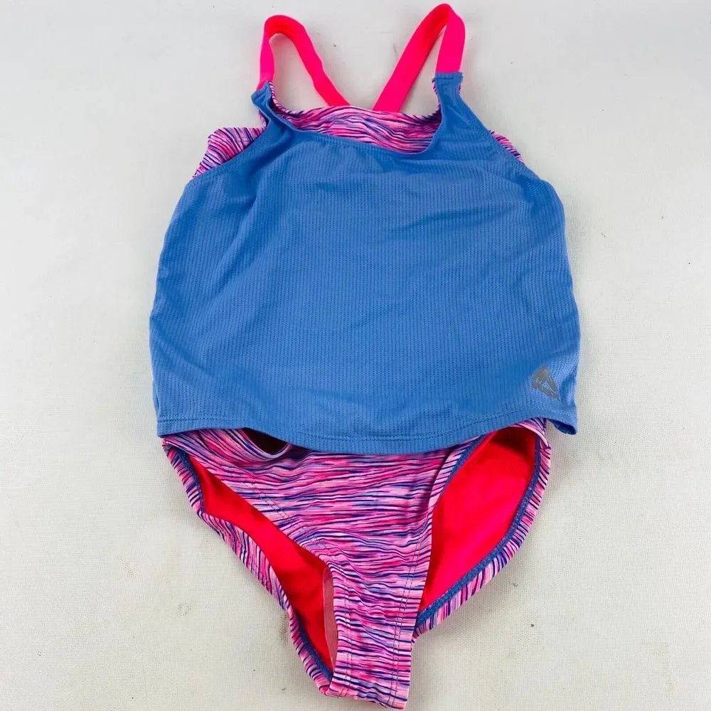 Youth Girls Small 7 RBX Active Tankini Purple Pink‎ 2 Piece Swimsuit